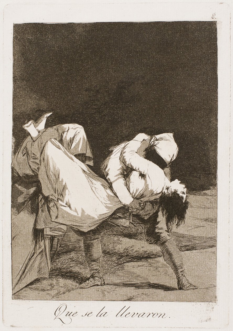 Zabrali ją!, płyta ósma z Los Caprichos, 1797-99 autorstwa Francisco de Goya