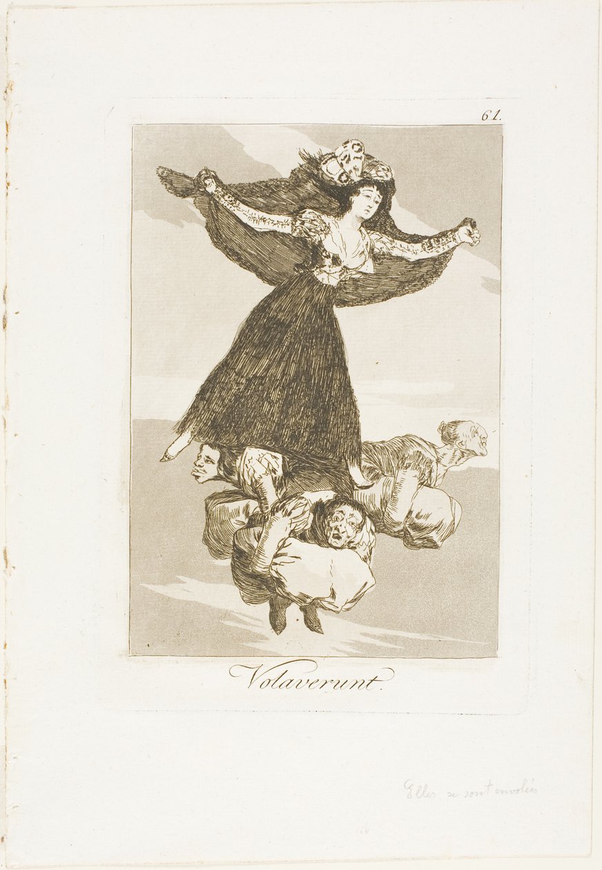 Oni polecieli, płyta 61 z Los Caprichos (Kaprysy) autorstwa Francisco Jose de Goya y Lucientes