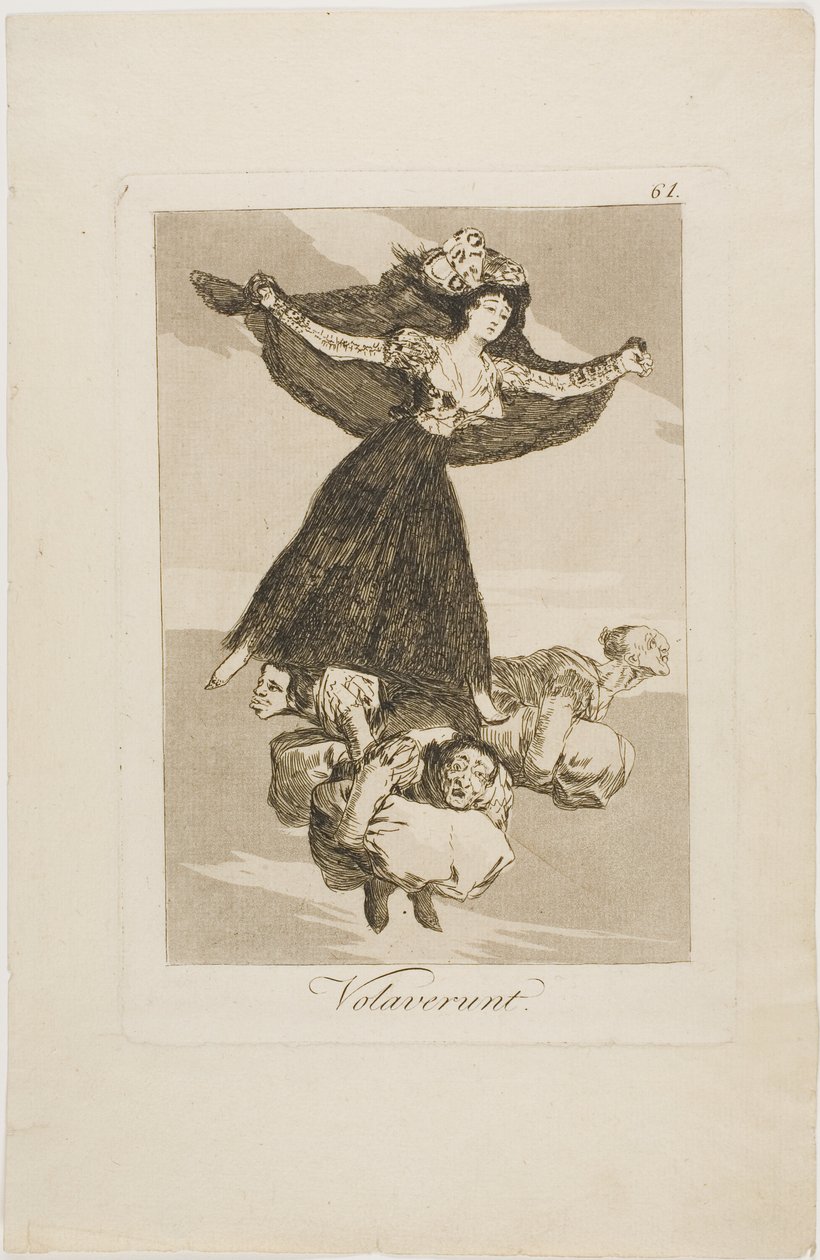 Polecieli, tablica 61 z Los Caprichos autorstwa Francisco Jose de Goya y Lucientes