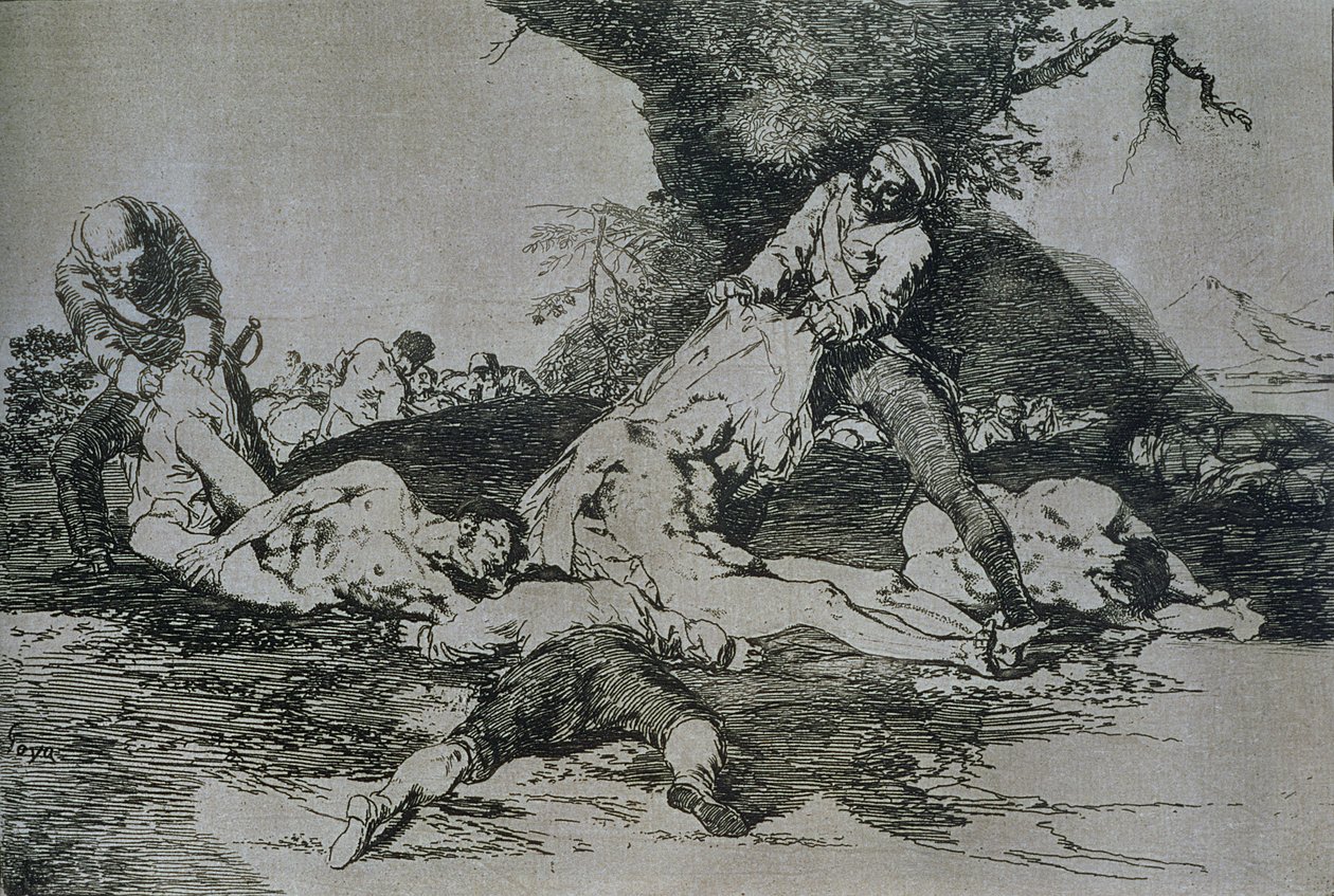 Wykorzystują je, płyta 16 „Klęski wojny” autorstwa Francisco Jose de Goya y Lucientes