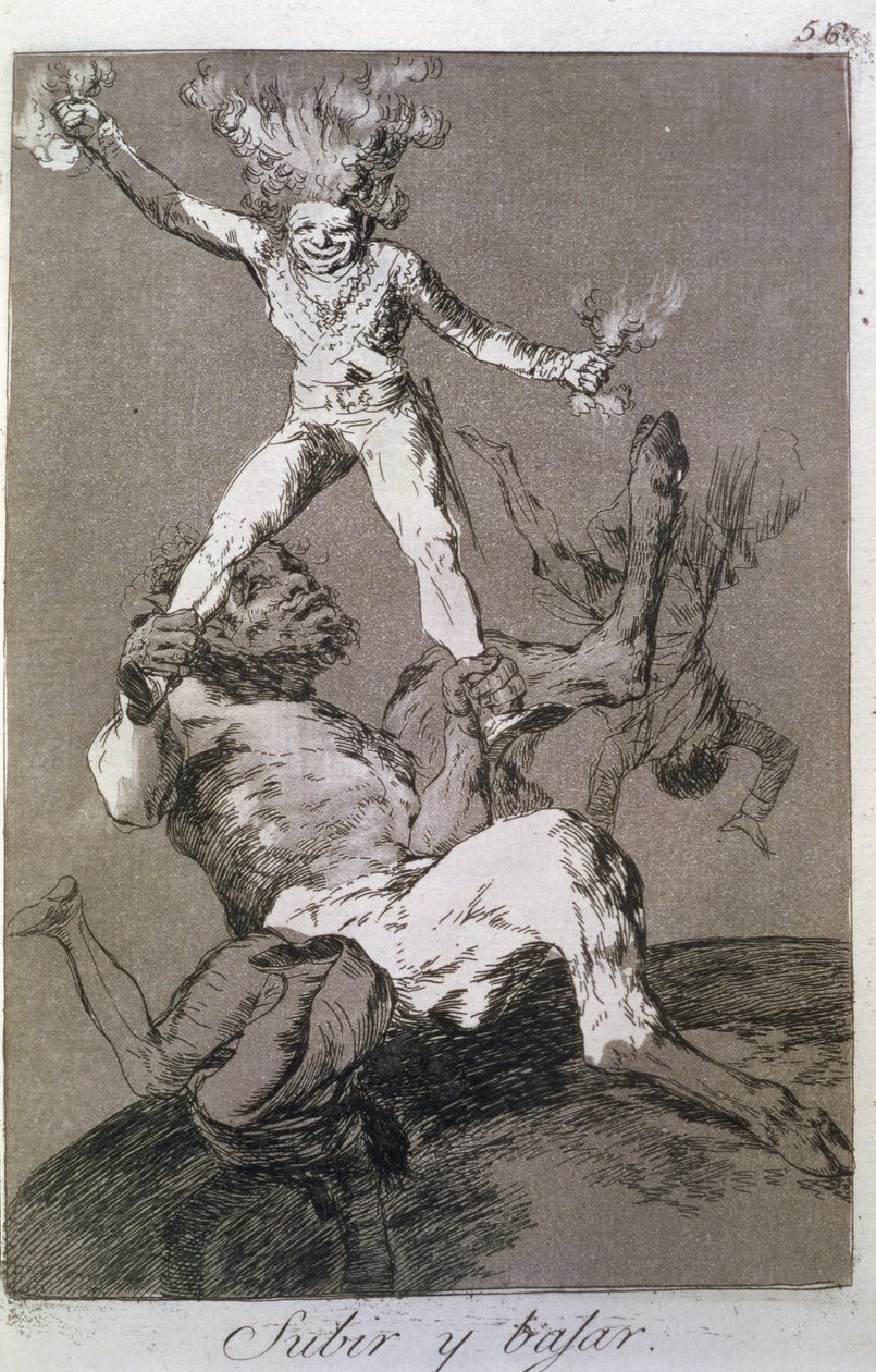 Wznosić się i opadać, płyta 56 „Los caprichos” autorstwa Francisco Jose de Goya y Lucientes
