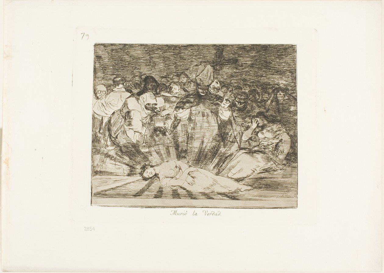 Prawda umarła, płyta 79 z The Disasters of War autorstwa Francisco Jose de Goya y Lucientes