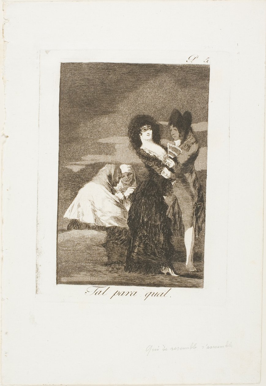 Dwa w swoim rodzaju, płyta piąta z Los Caprichos autorstwa Francisco Jose de Goya y Lucientes