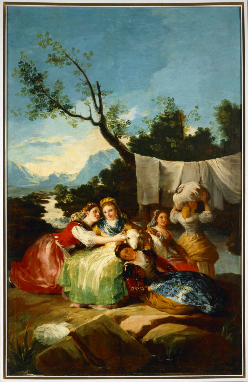 PraczkiKarykatura na gobelin w El Escorial ... (obraz na płótnie) autorstwa Francisco Jose de Goya y Lucientes