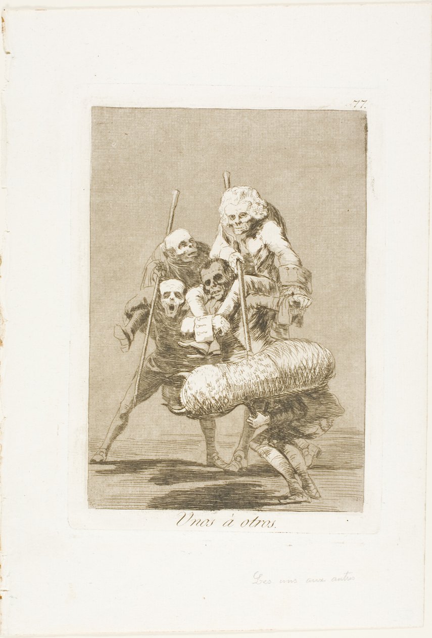Co robi się drugiemu, płyta 77 z Los Caprichos autorstwa Francisco Jose de Goya y Lucientes