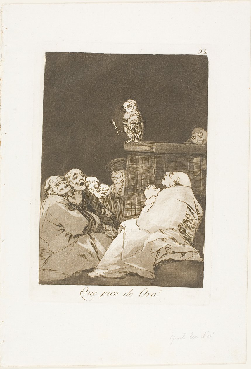 Co za Złoty Dziób!, płyta 53 z Los Caprichos autorstwa Francisco Jose de Goya y Lucientes