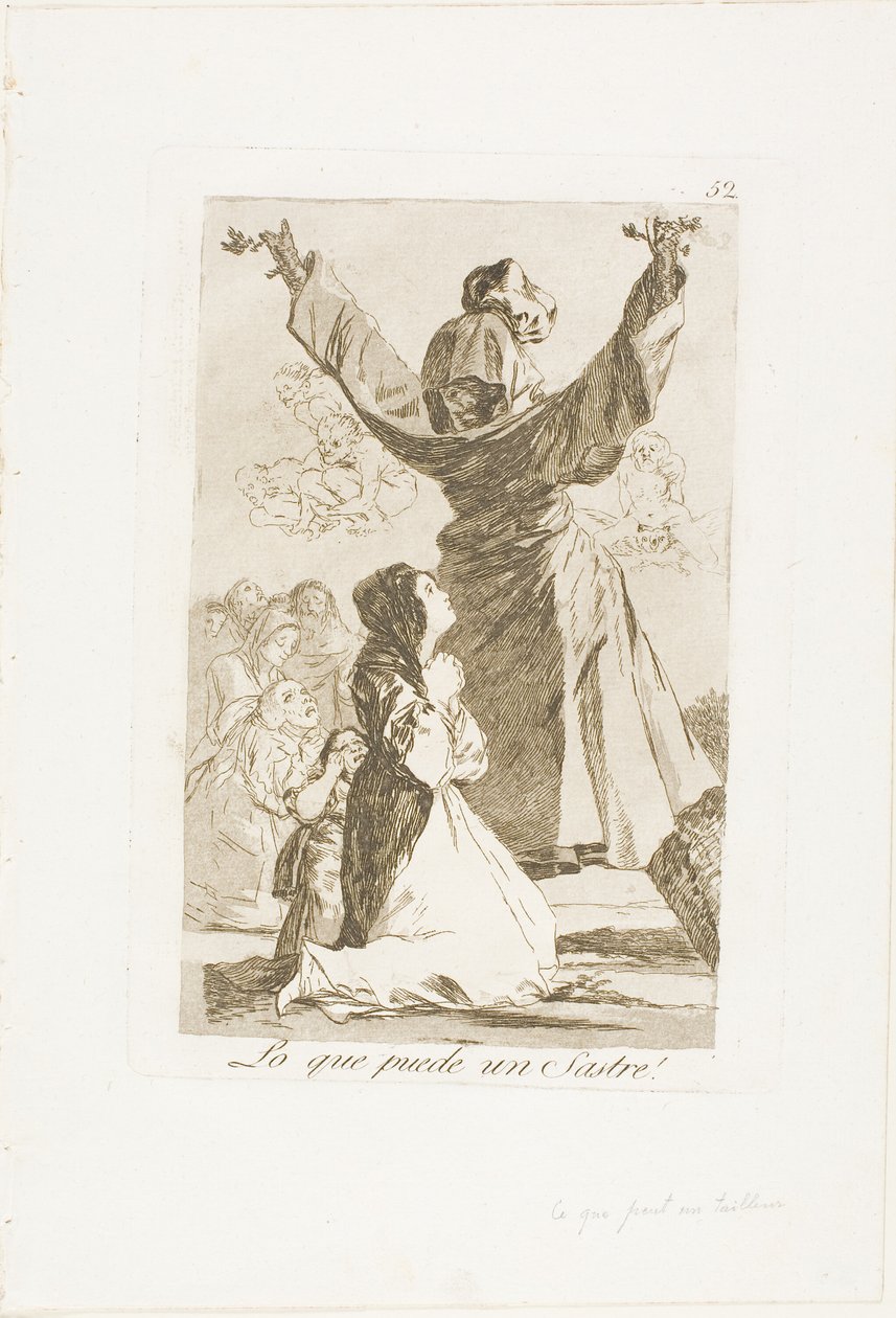 Co może zrobić krawiec!, płyta 52 z Los Caprichos autorstwa Francisco Jose de Goya y Lucientes