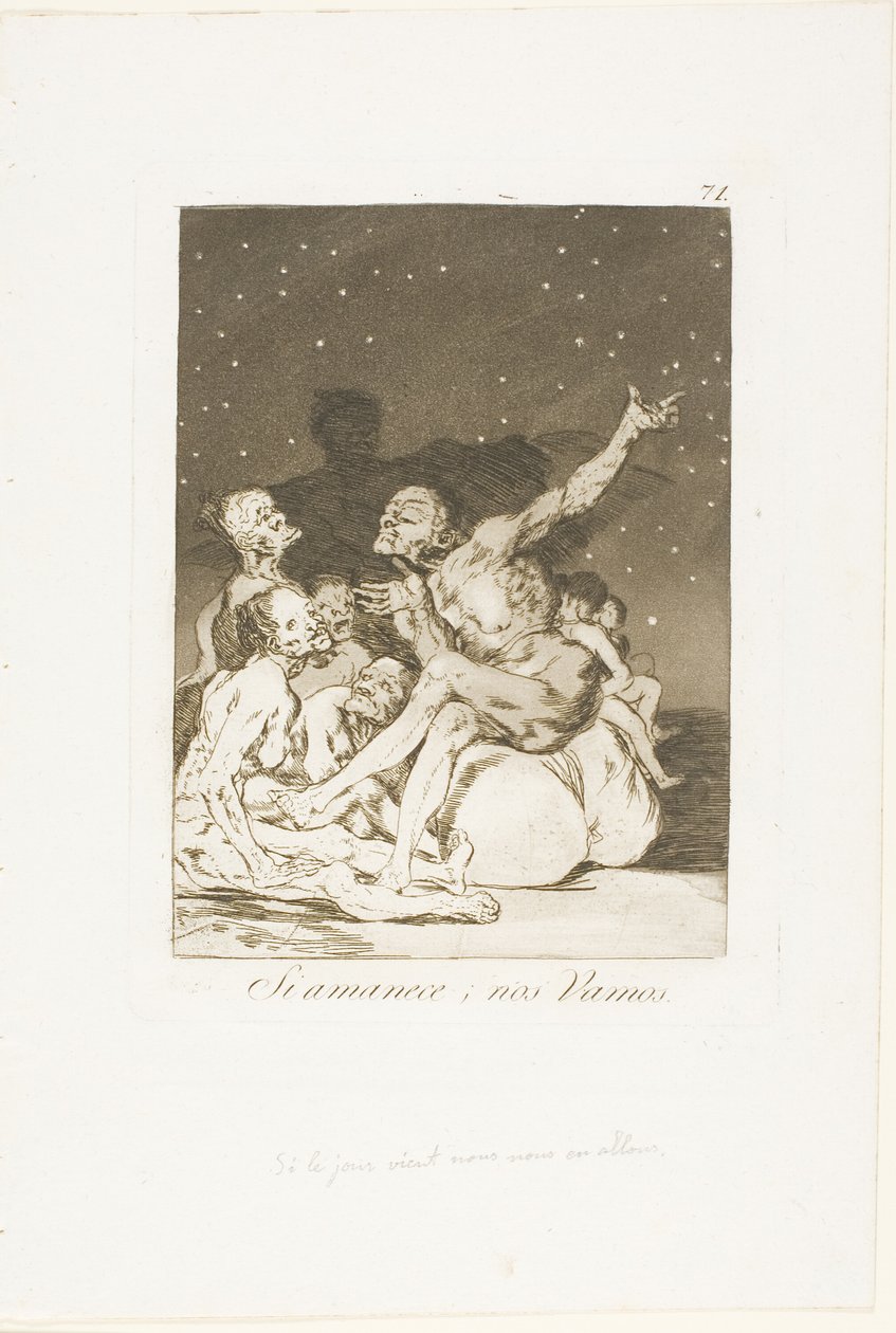 Kiedy skończy się dzień, będziemy off, płyta 71 z Los Caprichos autorstwa Francisco Jose de Goya y Lucientes