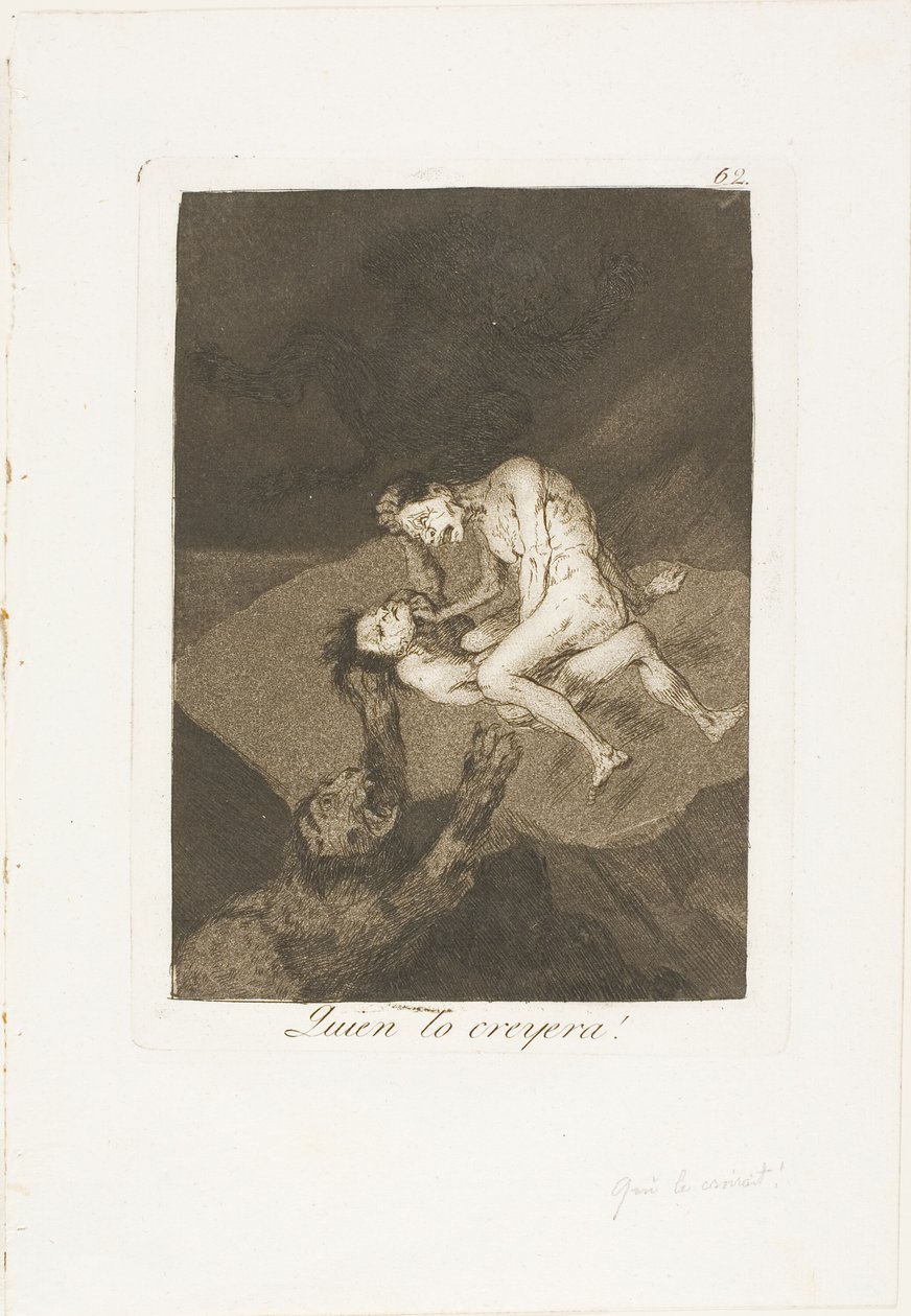 Kto by pomyślał!, płyta 62 z Los Caprichos autorstwa Francisco Jose de Goya y Lucientes