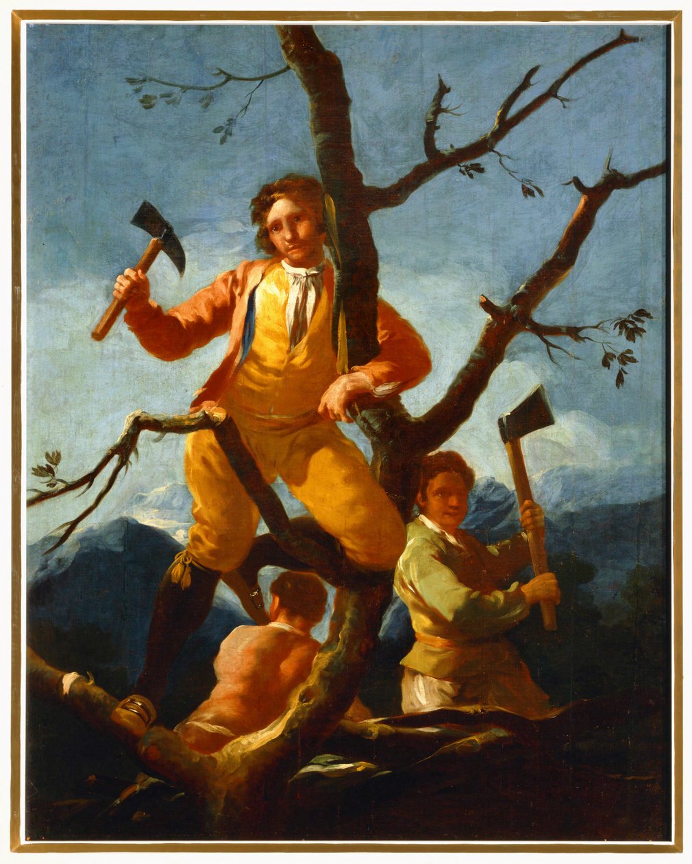 Drzeworytnicy do gobelinu w El Escorial ... (obraz na płótnie) autorstwa Francisco Jose de Goya y Lucientes