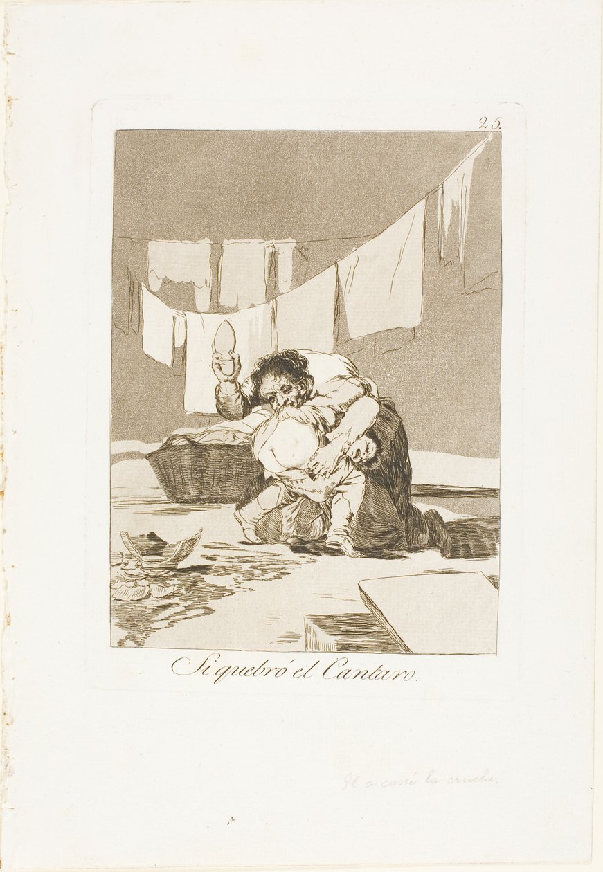 Tak, zepsuł garnek, płyta 25 z Los Caprichos autorstwa Francisco Jose de Goya y Lucientes