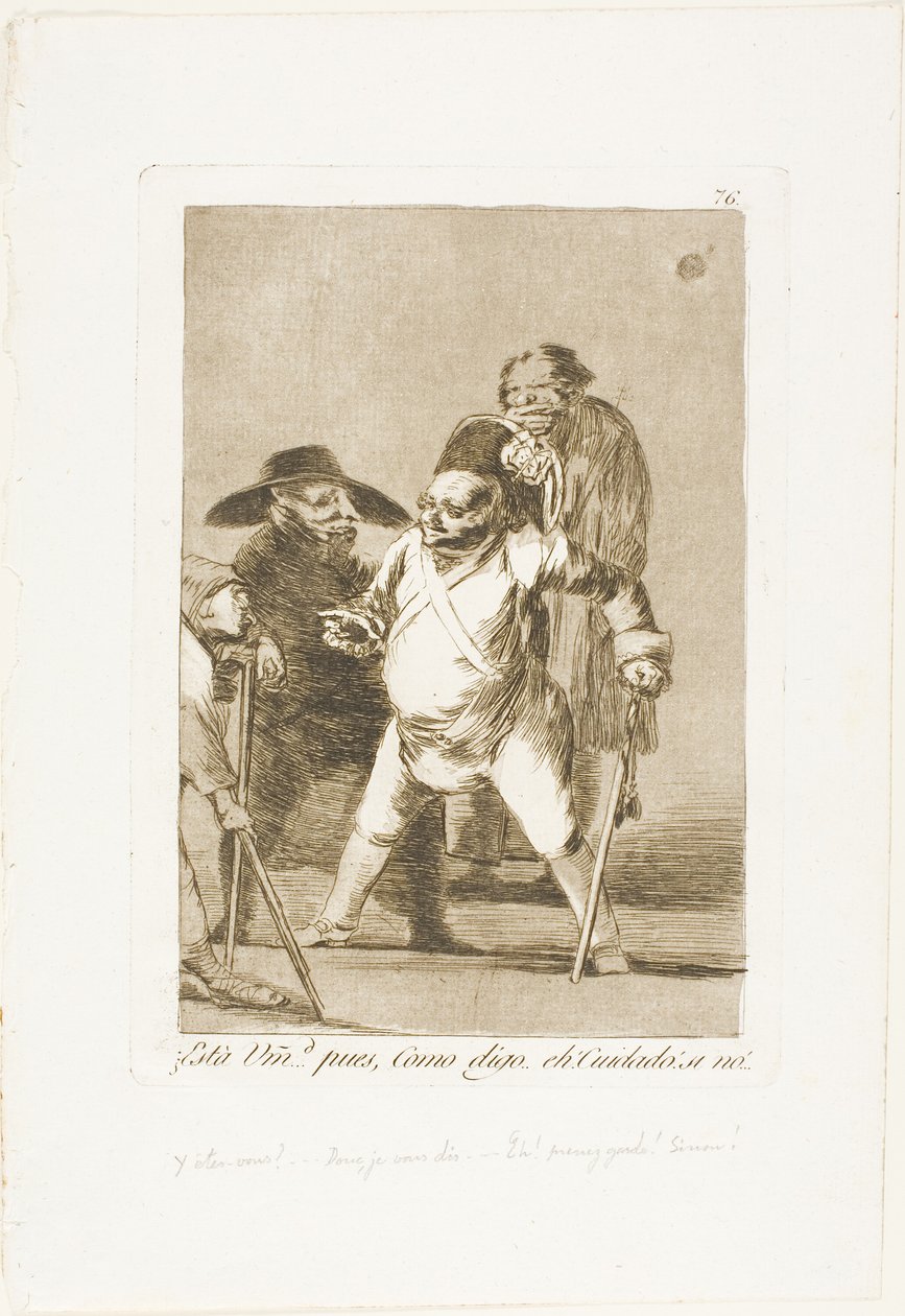 Rozumiesz? ... cóż, jak mówię... ech! Uważaj! inaczej..., tablica 76 z Los Caprichos autorstwa Francisco Jose de Goya y Lucientes