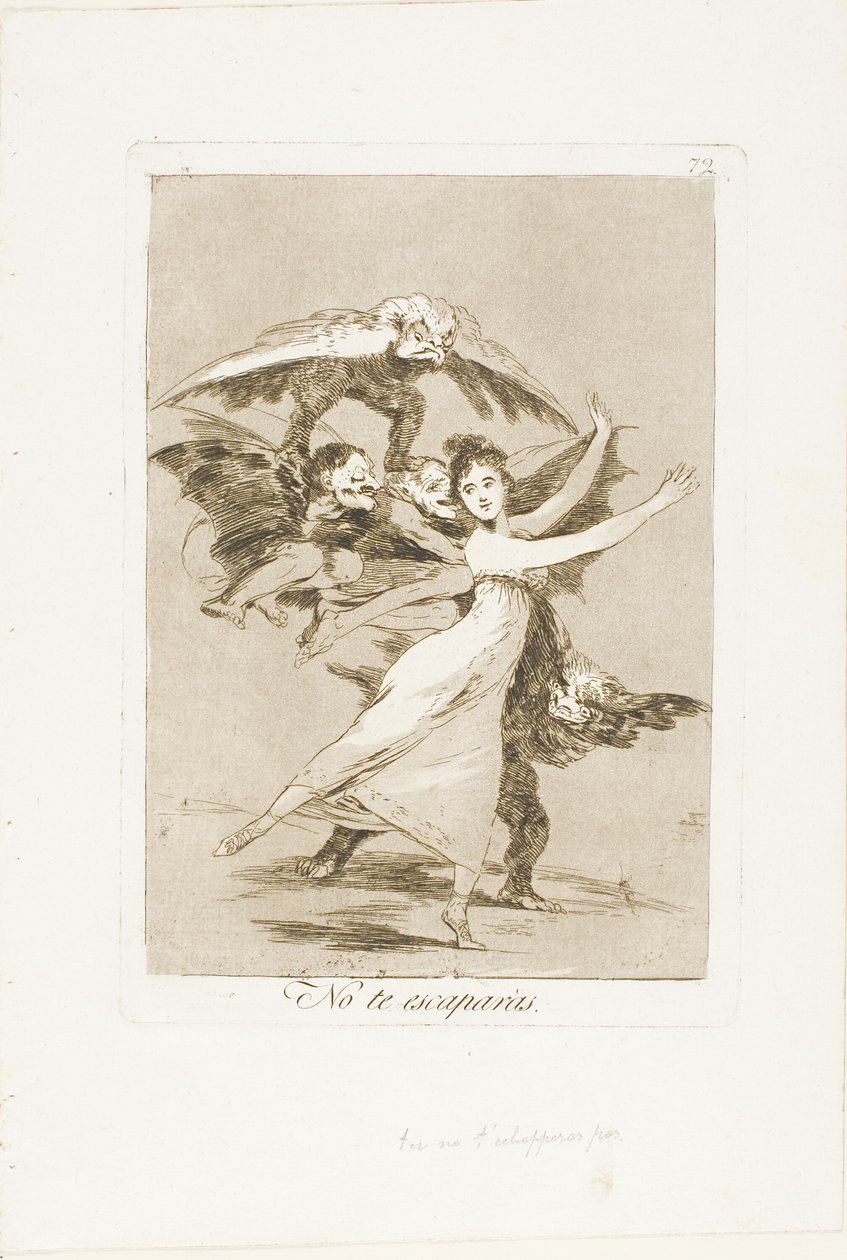 Nie uciekniesz, płyta 72 z Los Caprichos autorstwa Francisco Jose de Goya y Lucientes