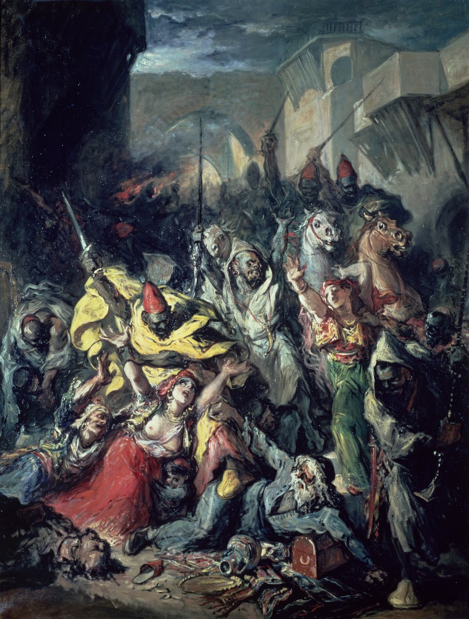 Walczący Maurowie (olej na płótnie) autorstwa Francisco Lameyer