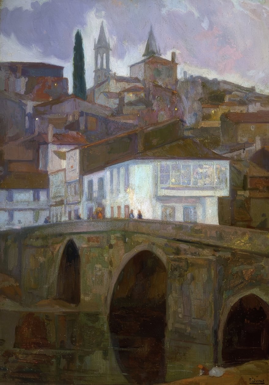 MIĘDZY ŚWIATŁAMI (BETANZOS) – OLEJ / PŁÓTNO – 1918–90X62 CM– autorstwa Francisco Llorens Diaz