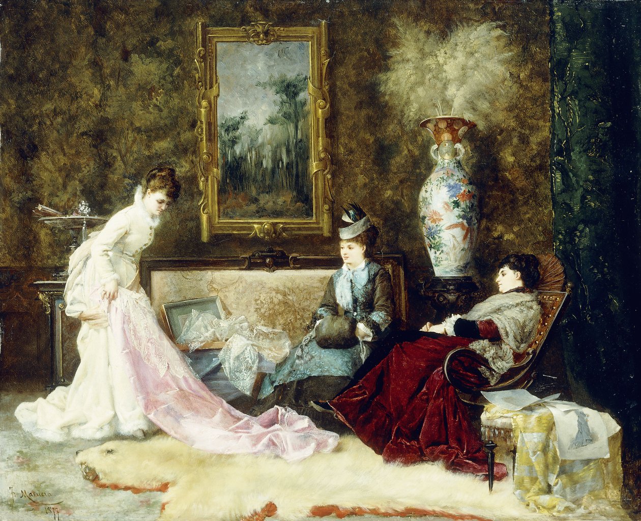 Delikatna koronka, 1877 autorstwa Francisco Masriera y Manovens