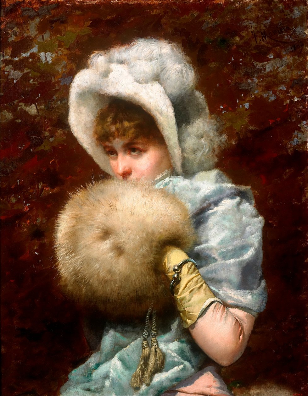 Zima (Hiver) - Obraz Francesco Masriera y Manovens (1842-1902) - 1882 - Olej na płótnie - 79x62 - Museu Nacional d
