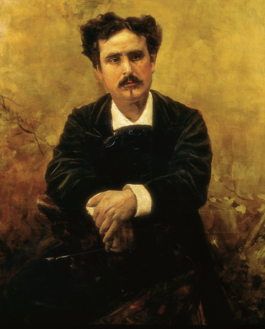 Portret Mariano Fortuny (1838-1874), hiszpańskiego malarza, obraz Francisco Peralty (1837-1897) XIX w. autorstwa Francisco Peralta del Campo