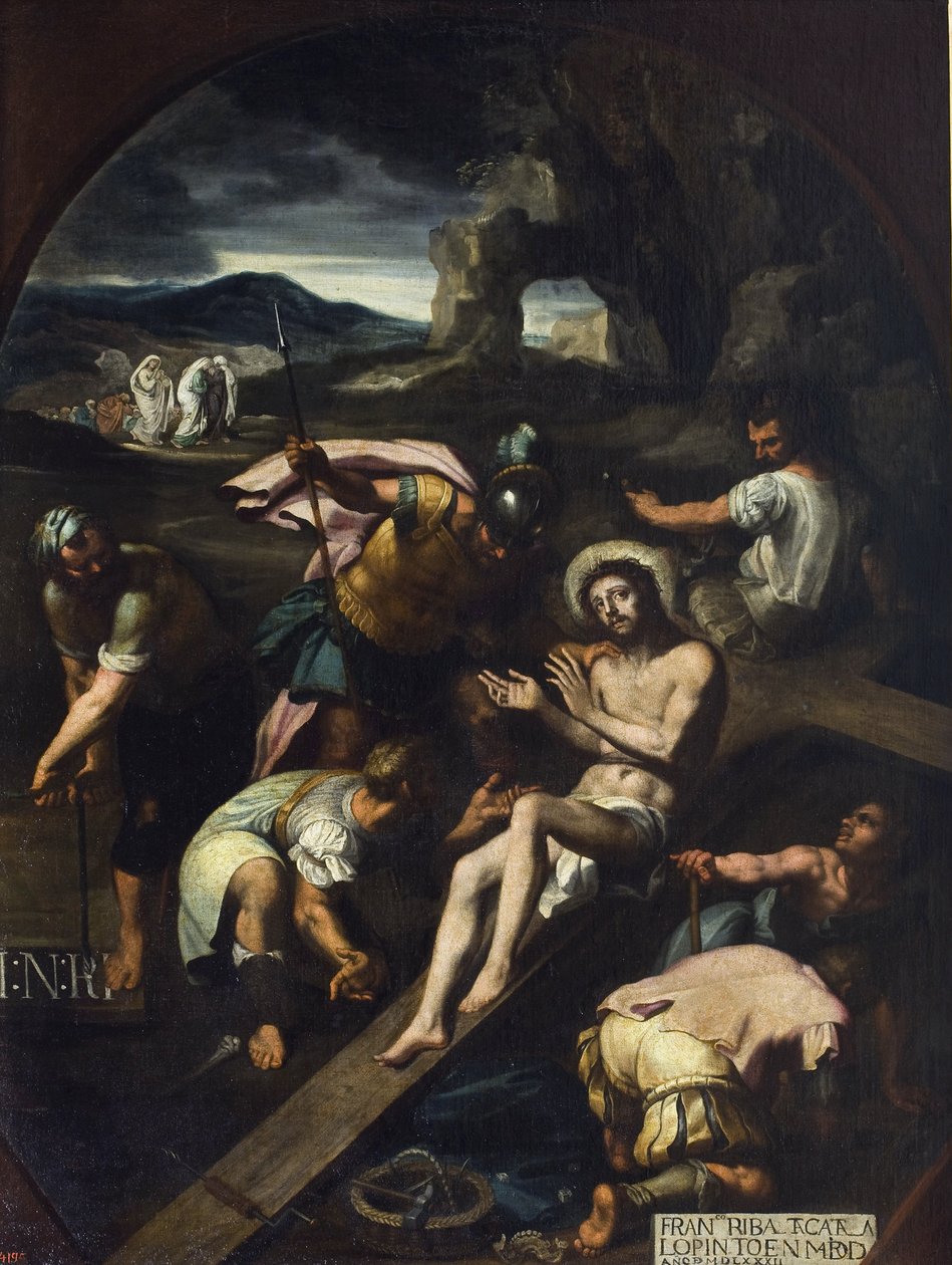 Chrystus przybity do krzyża - Francisco Ribalta (1565-1628). olej na płótnie autorstwa Francisco Ribalta