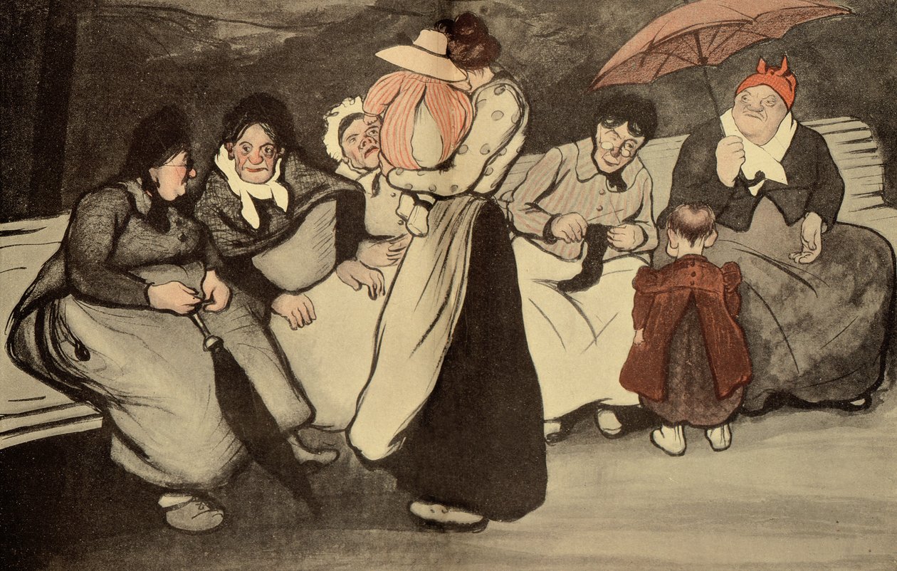 Słoneczna niedziela na świeżym powietrzu, karykatura z LAssiette au Beurre, 23 sierpnia 1902 autorstwa Francisco Sancha y Lengo