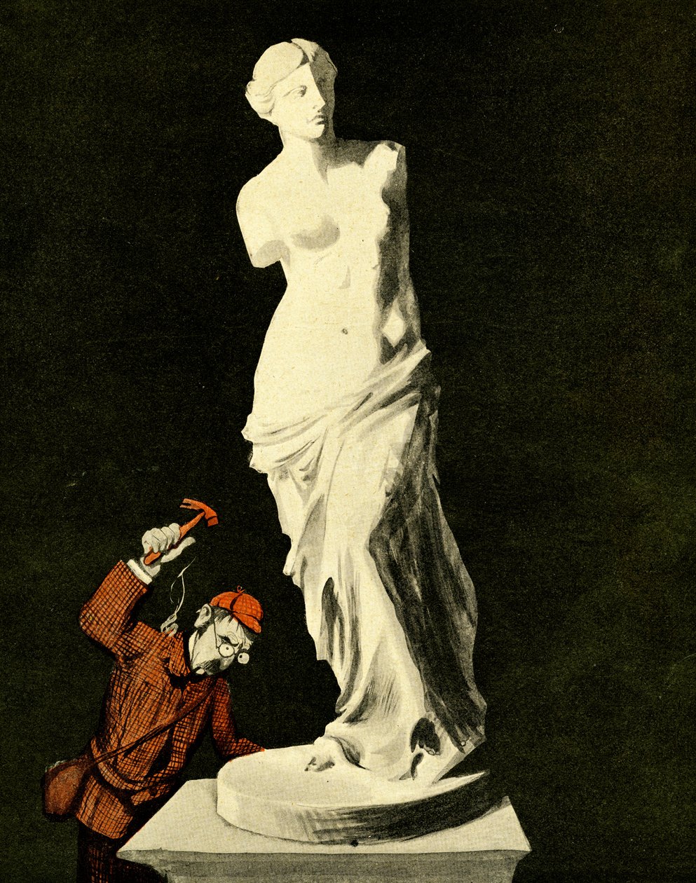 Niekulturalny Anglik niszczy Wenus z Milo, 1903 autorstwa Francisco Sancha y Lengo