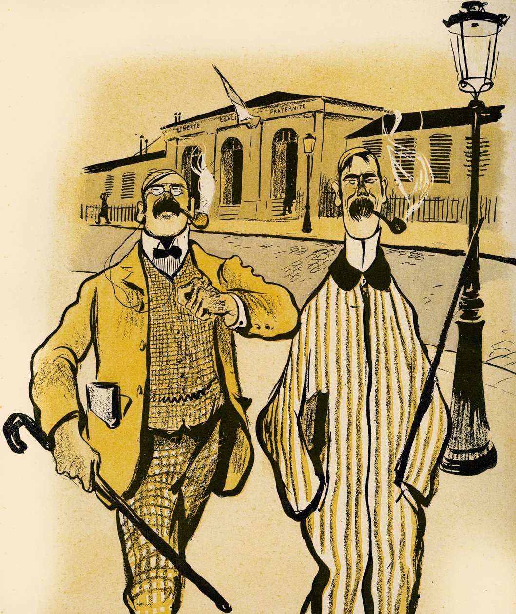 Dwóch Anglików przechodzi obok kostnicy, 1903 autorstwa Francisco Sancha y Lengo