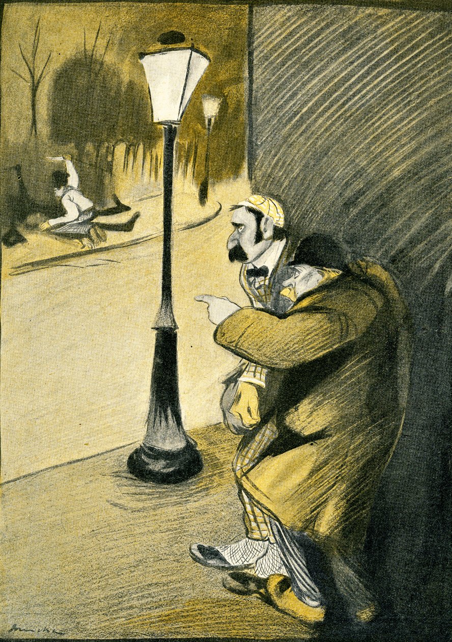 Dwóch Anglików jest świadkami dźgnięcia nożem we Francji, 1903 r. autorstwa Francisco Sancha y Lengo