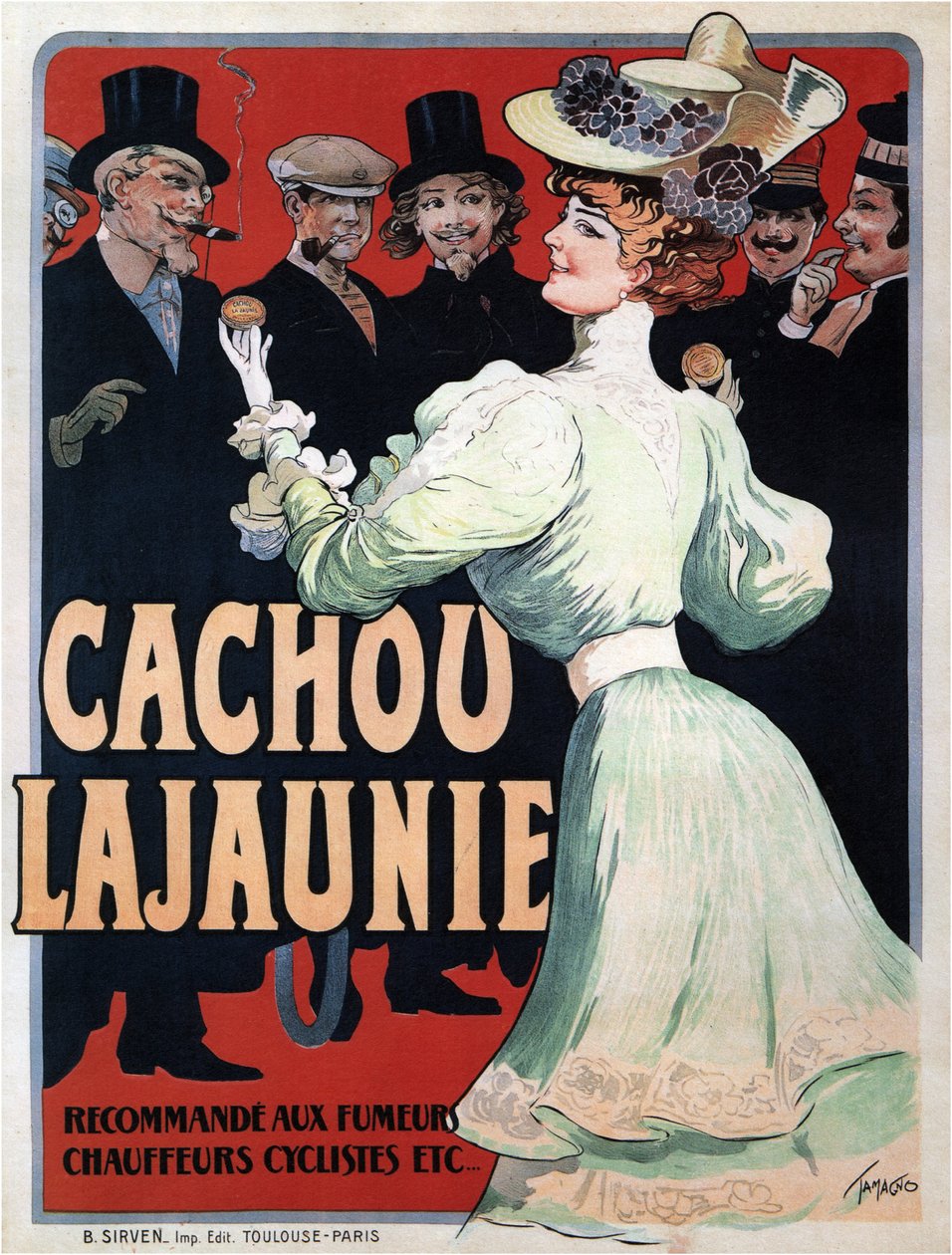 Cachou Lajaunie. Zalecane dla palących kierowców rowerzystów itp. 1890 autorstwa Francisco Tamagno
