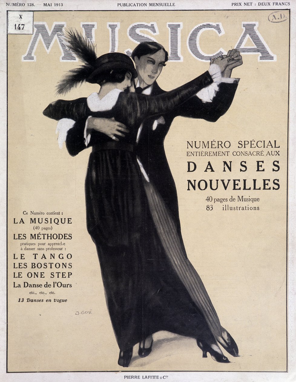 Numero special dances nouvelles (para tańcząca tango) - Ilustracja Francisco Javiera Gose (1876-1915) W „Musica””, maj 1913 autorstwa Francesc Xavier Gosé
