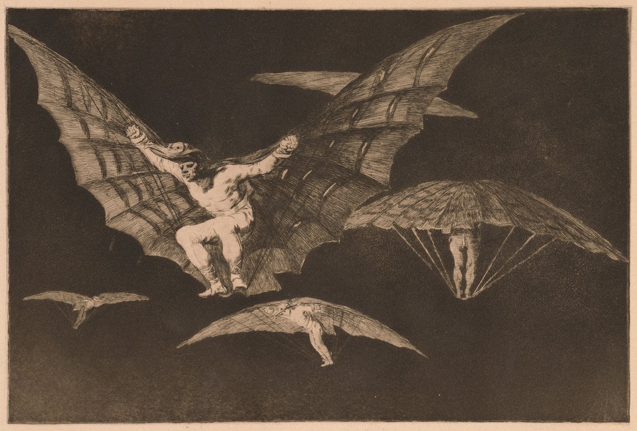 Sposób latania (Modo de Volar) z serii Los Disparates autorstwa Francisco de Goya