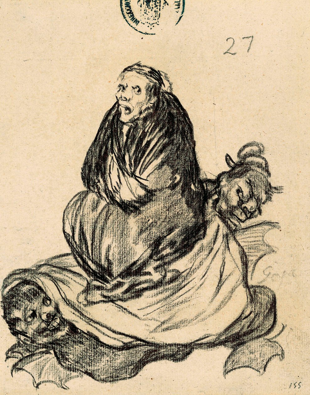 Czarownica w podróży autorstwa Francisco de Goya