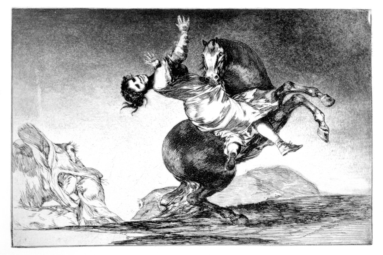 Porwanie konia, 1819-1823 autorstwa Francisco de Goya