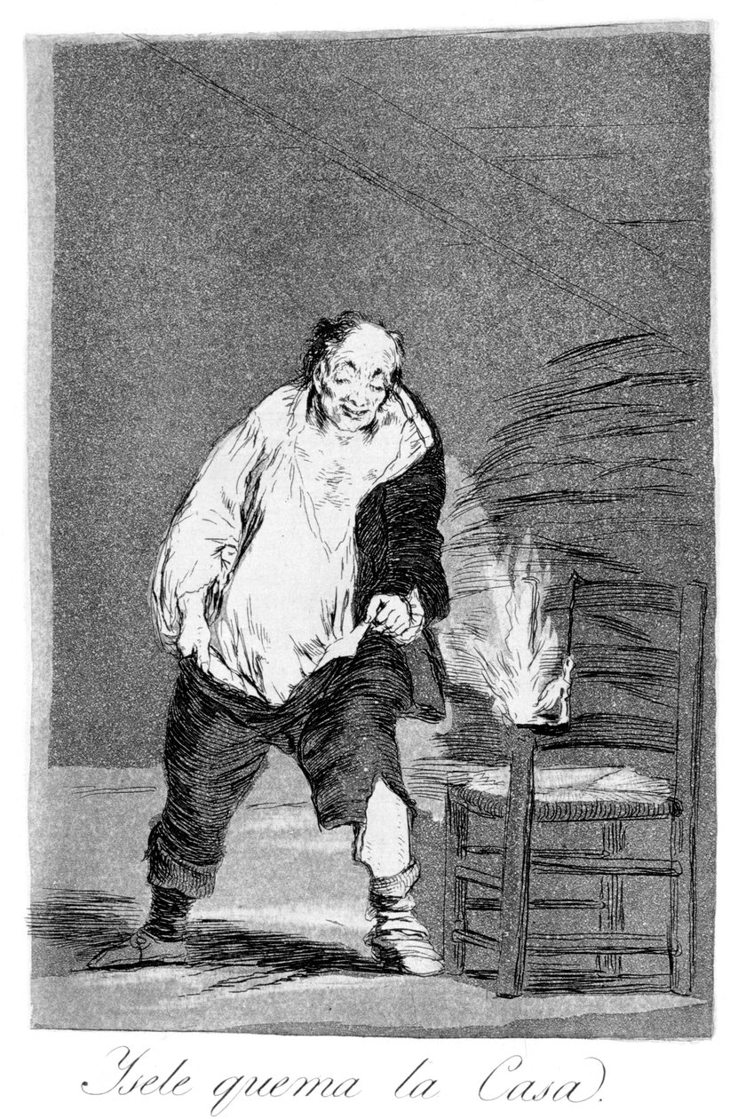 A jego dom płonie, 1799 autorstwa Francisco de Goya