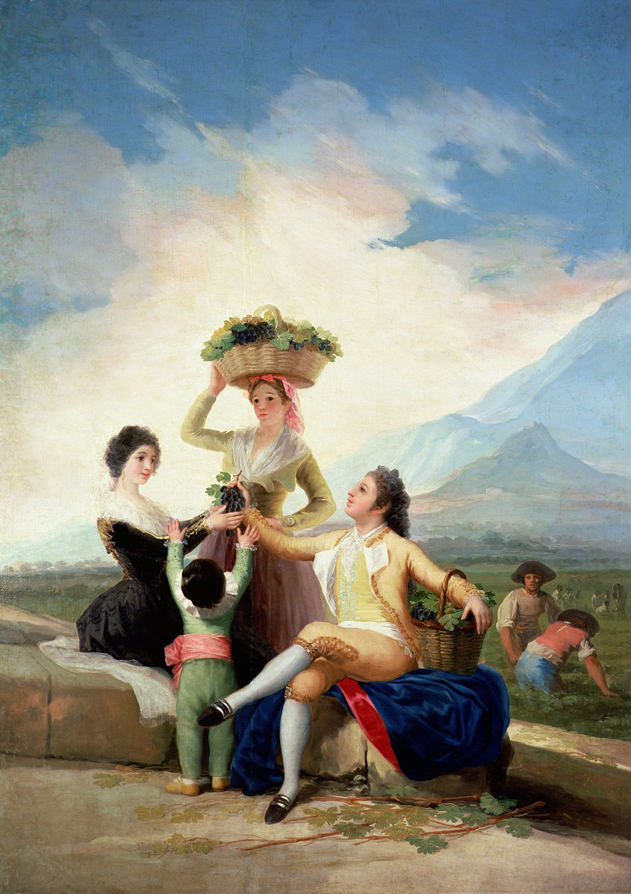 Jesień, czyli winobranie, 1786-87 autorstwa Francisco de Goya