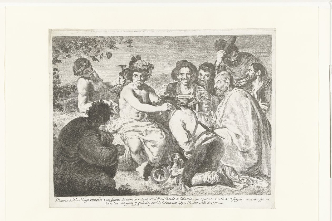Bachus w donkaardach Baco (tytuł na obiekcie) Pijacy autorstwa Francisco de Goya