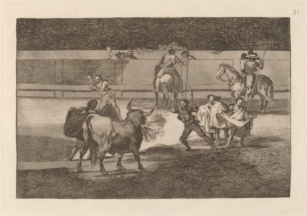 Banderille z petardami autorstwa Francisco de Goya