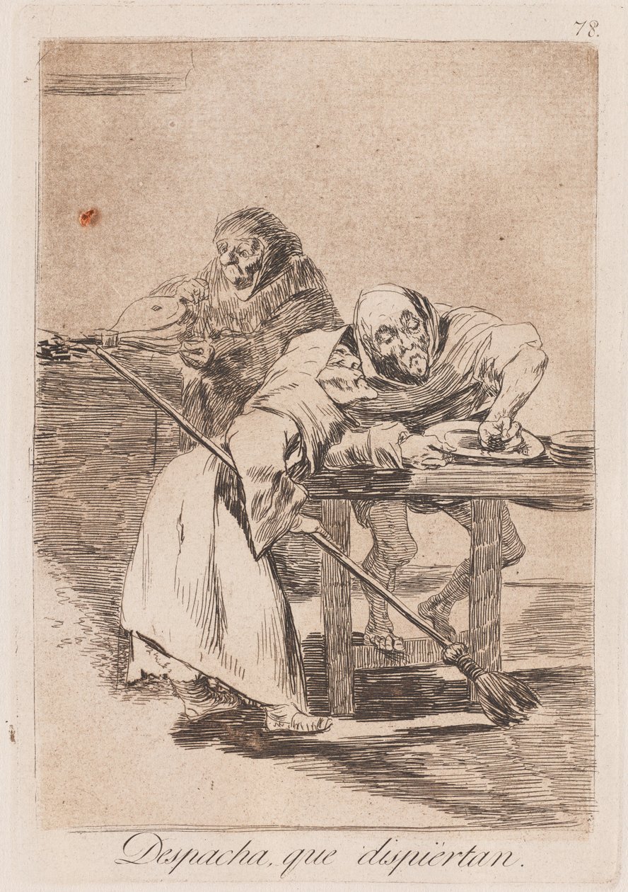 Bądź szybki, obudzą się, koniec 18-wczesny 19th wiek (druk) autorstwa Francisco de Goya