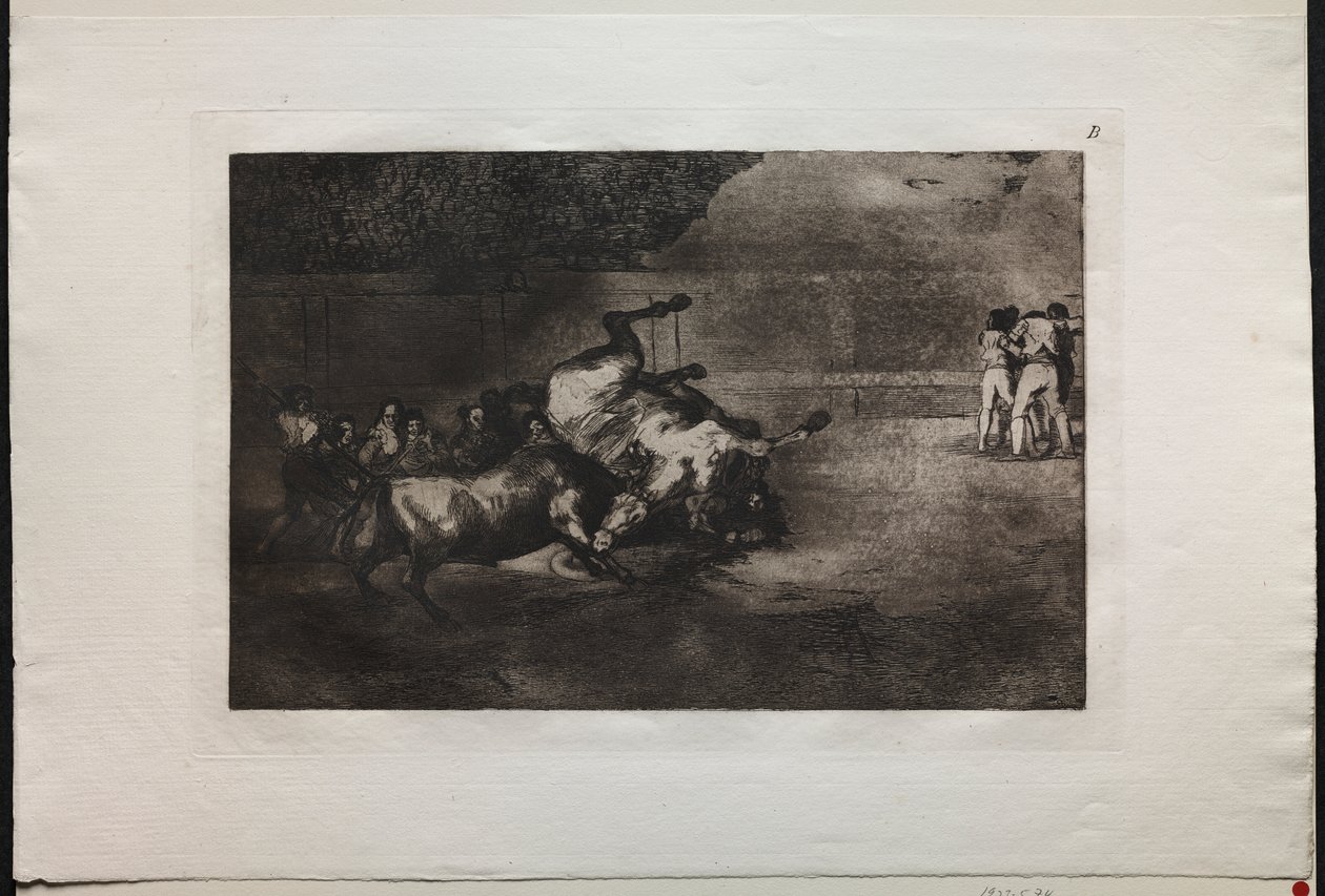 Walki byków: koń rzucony przez byka autorstwa Francisco de Goya