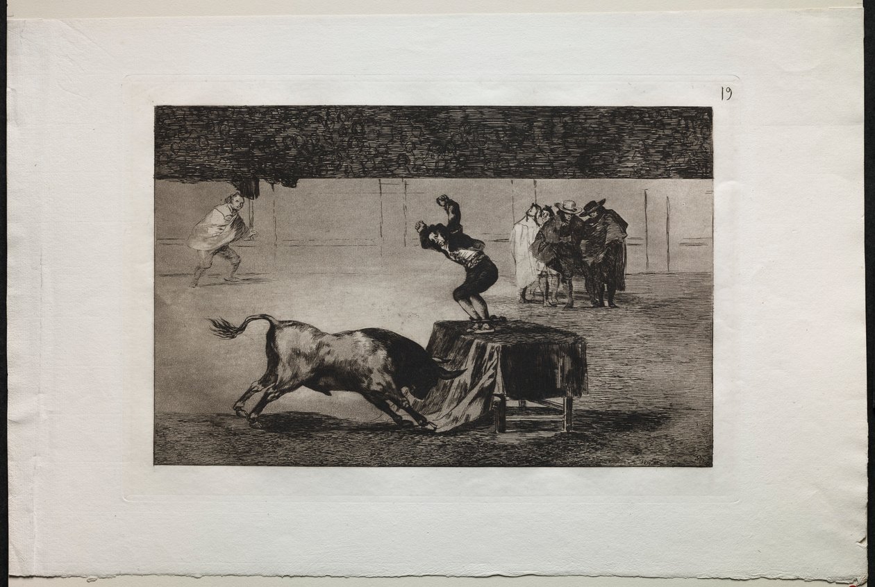 Walki byków: kolejne jego szaleństwo w tym samym pierścieniu, 1876. autorstwa Francisco de Goya