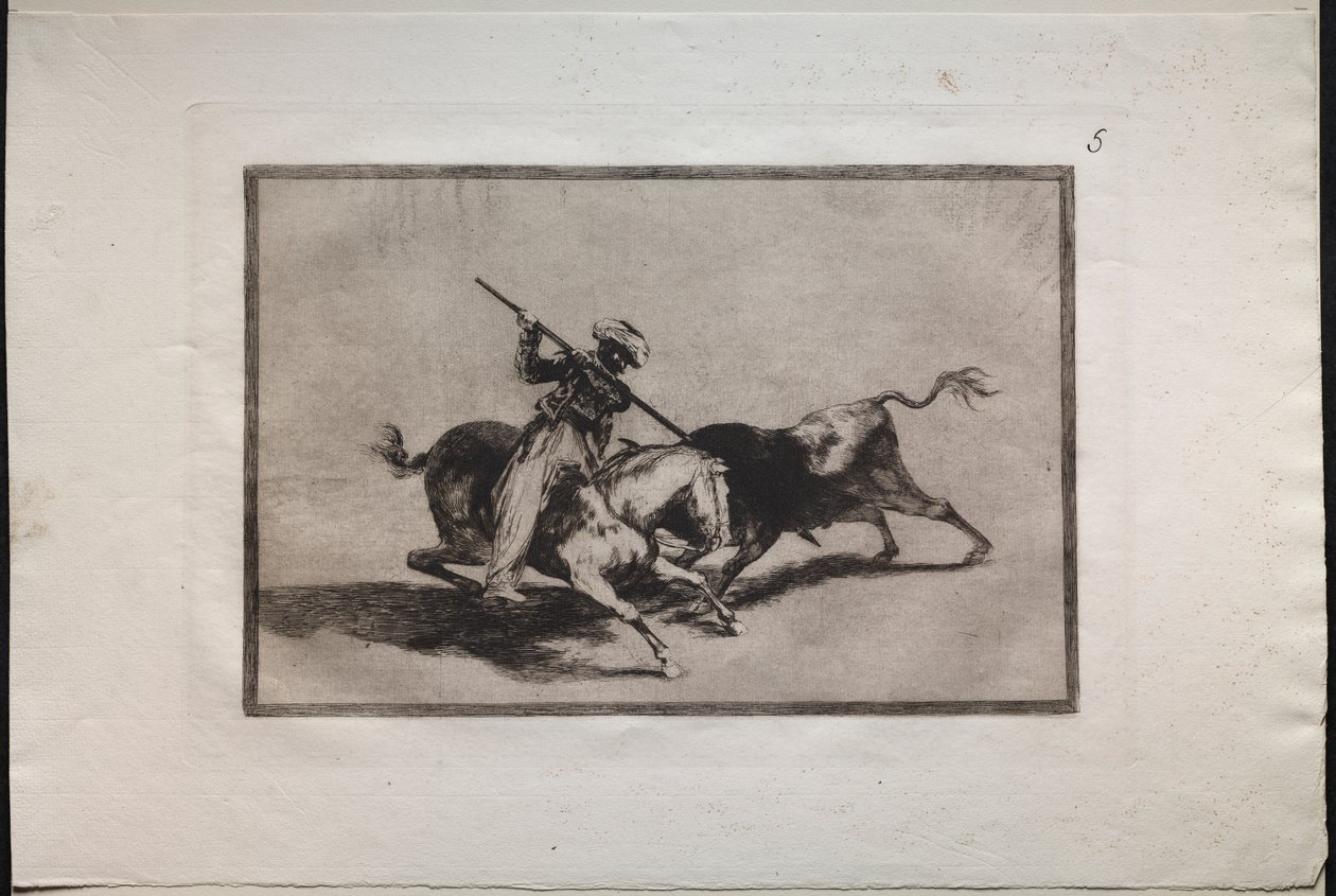 Walki byków: Spirited Moor Gazul jako pierwszy walczy zgodnie z zasadami autorstwa Francisco de Goya