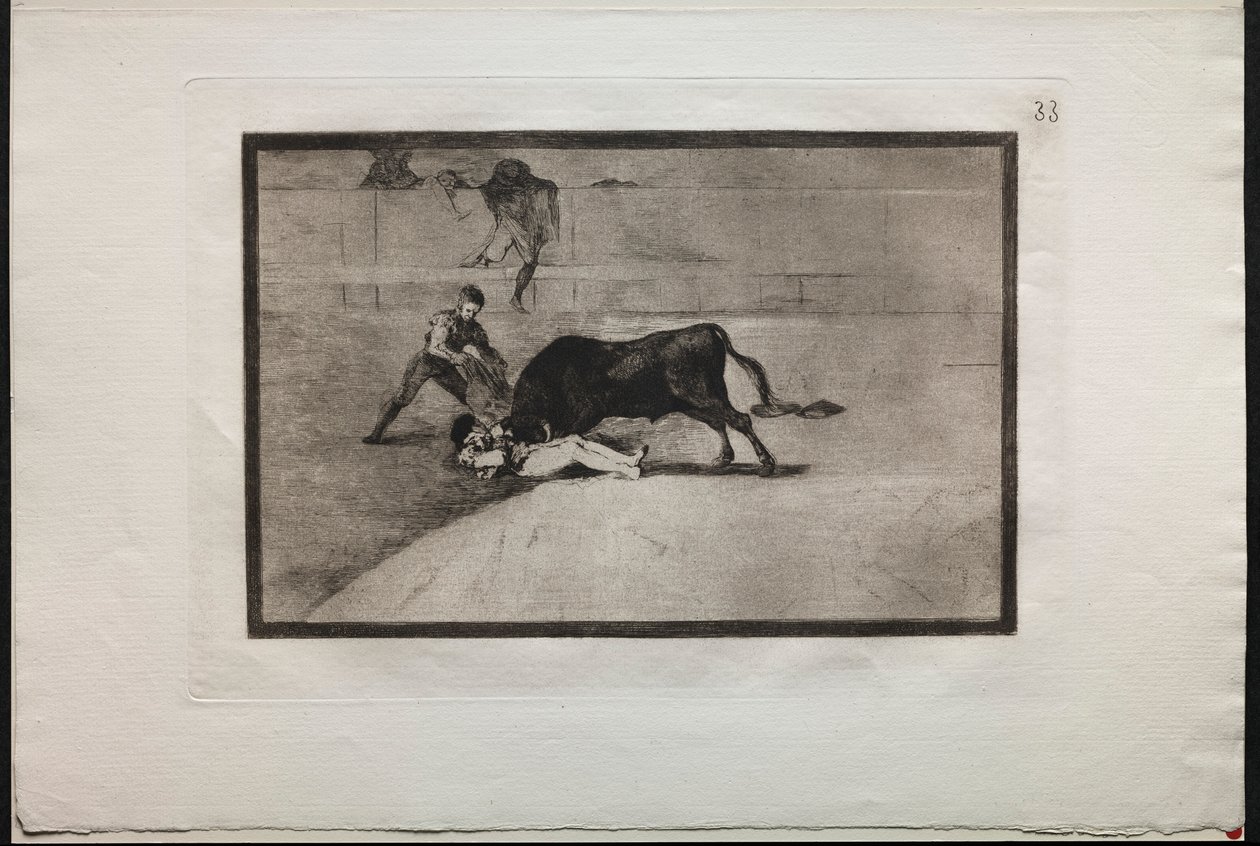 Walki byków: pechowa śmierć Pepe Illo na ringu w Madrycie, 1876. autorstwa Francisco de Goya