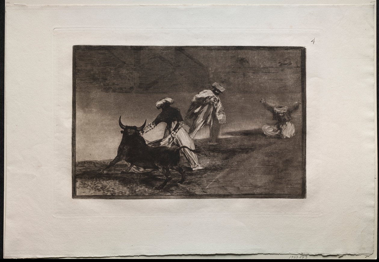 Walki byków: Bawią się innym z Peleryną w Ogrodzeniu, 1876. autorstwa Francisco de Goya