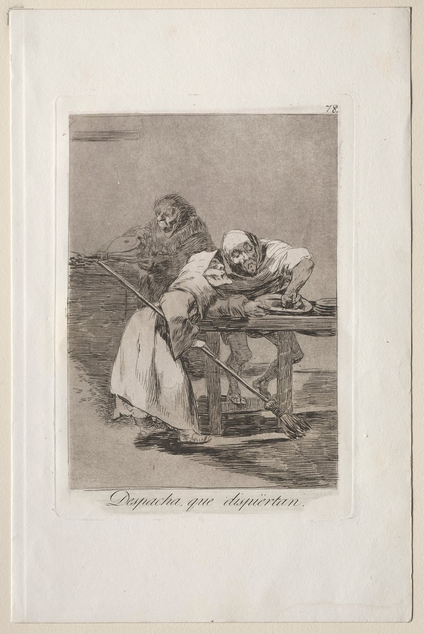 Caprichos: Bądź szybki, budzą się. autorstwa Francisco de Goya