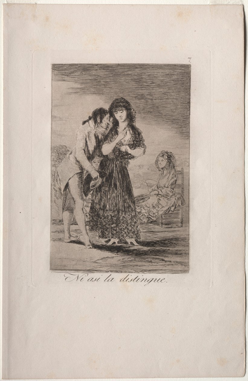 Caprichos: Nawet w ten sposób nie może jej wyrwać. autorstwa Francisco de Goya