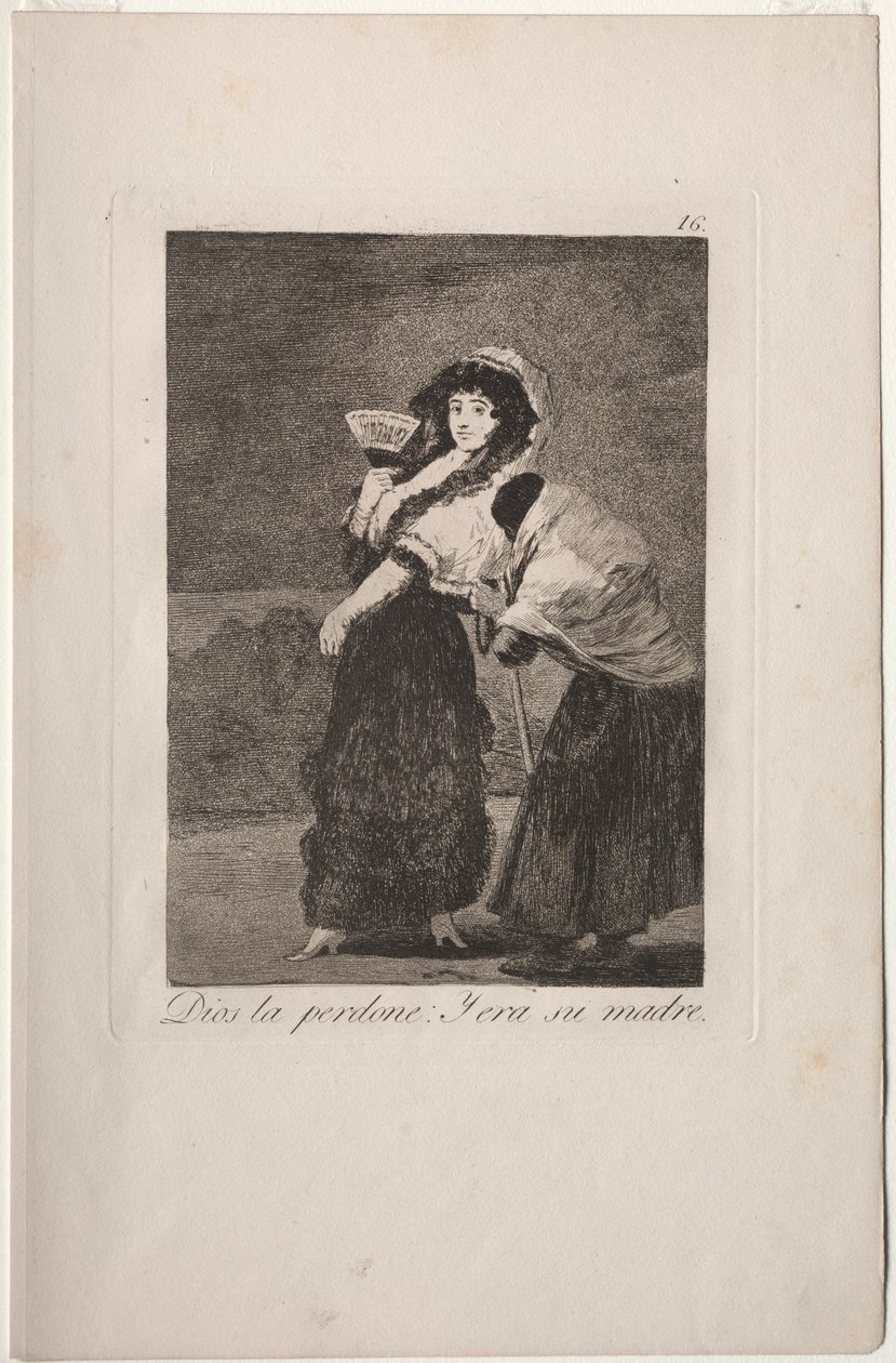 Caprichos: Na litość boską: i to była jej matka. autorstwa Francisco de Goya