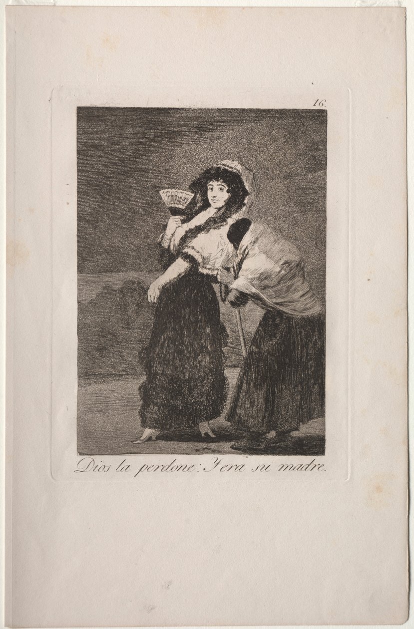 Caprichos: Na litość boską: i to była jej matka.. autorstwa Francisco de Goya