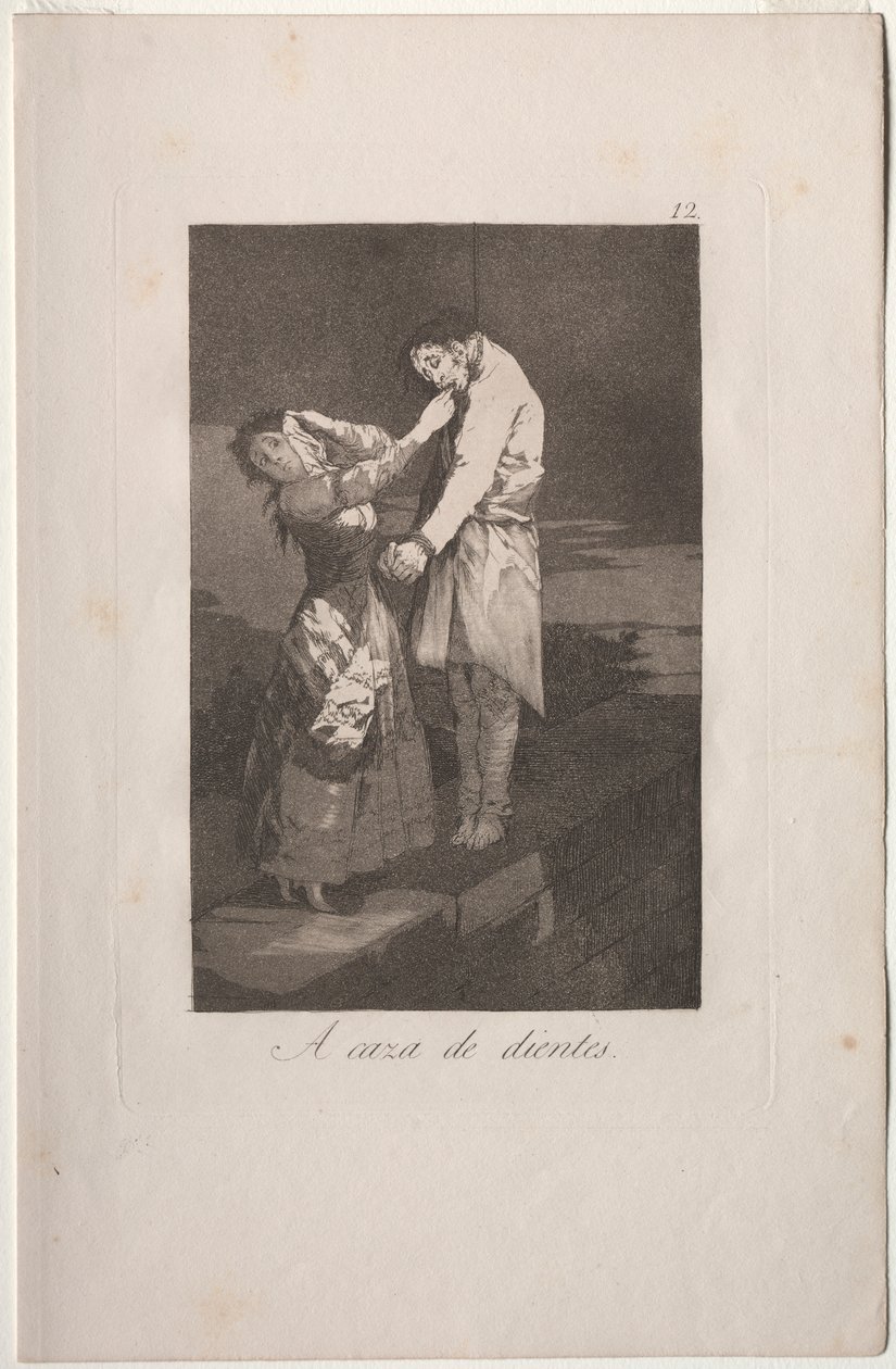 Caprichos: polowanie na zęby autorstwa Francisco de Goya