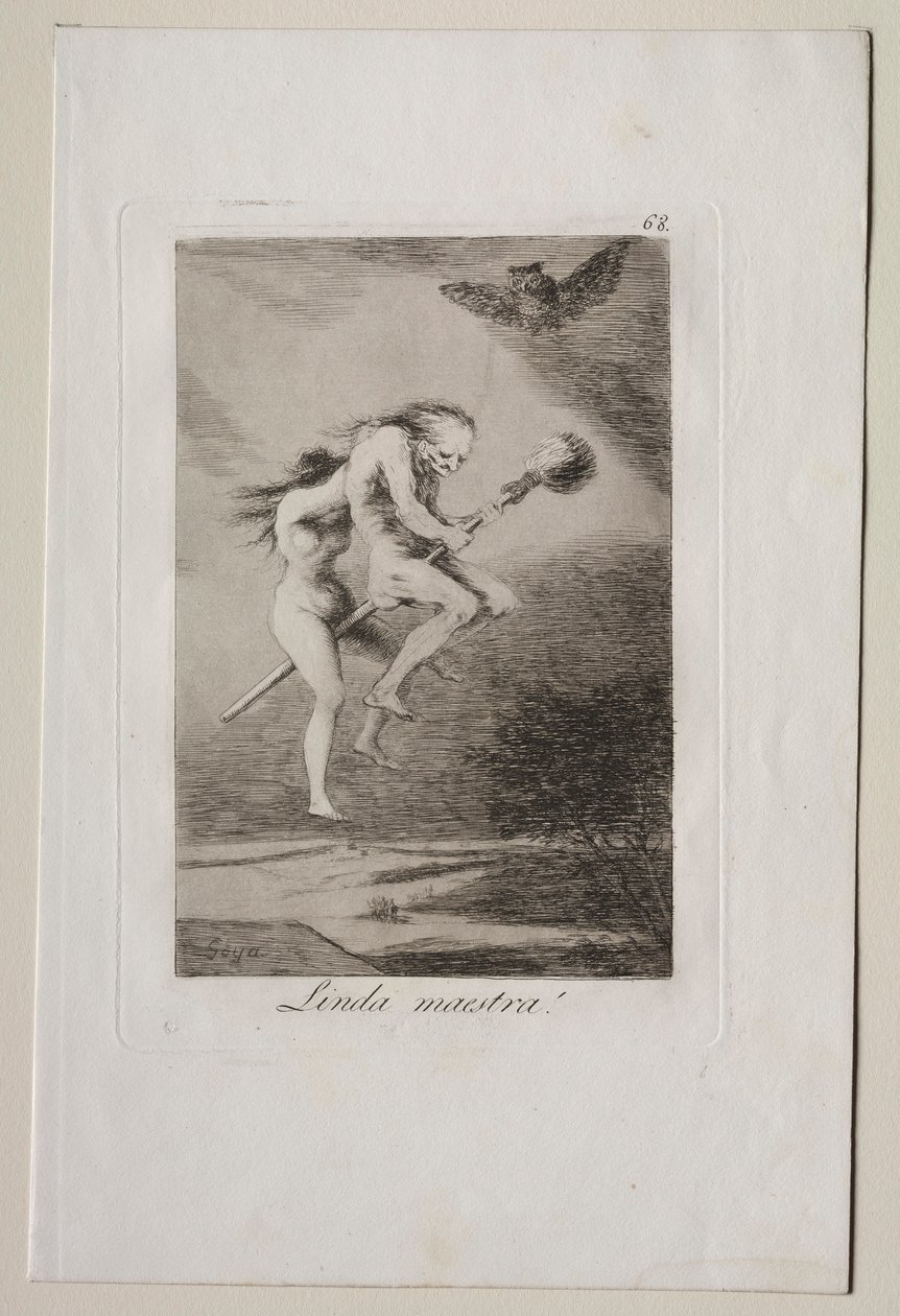 Caprichos: Śliczna Nauczycielka!. autorstwa Francisco de Goya