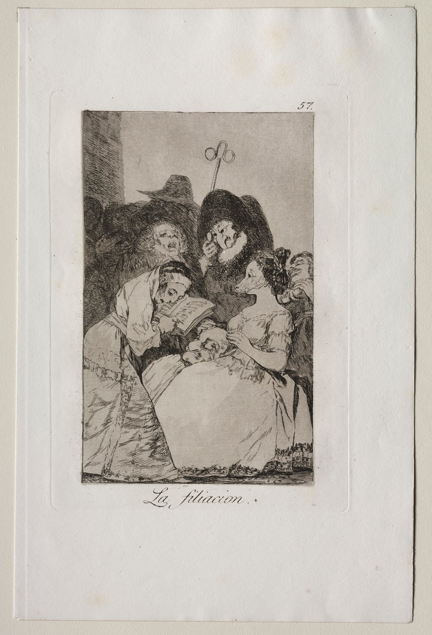 Caprichos: Filiacja. autorstwa Francisco de Goya
