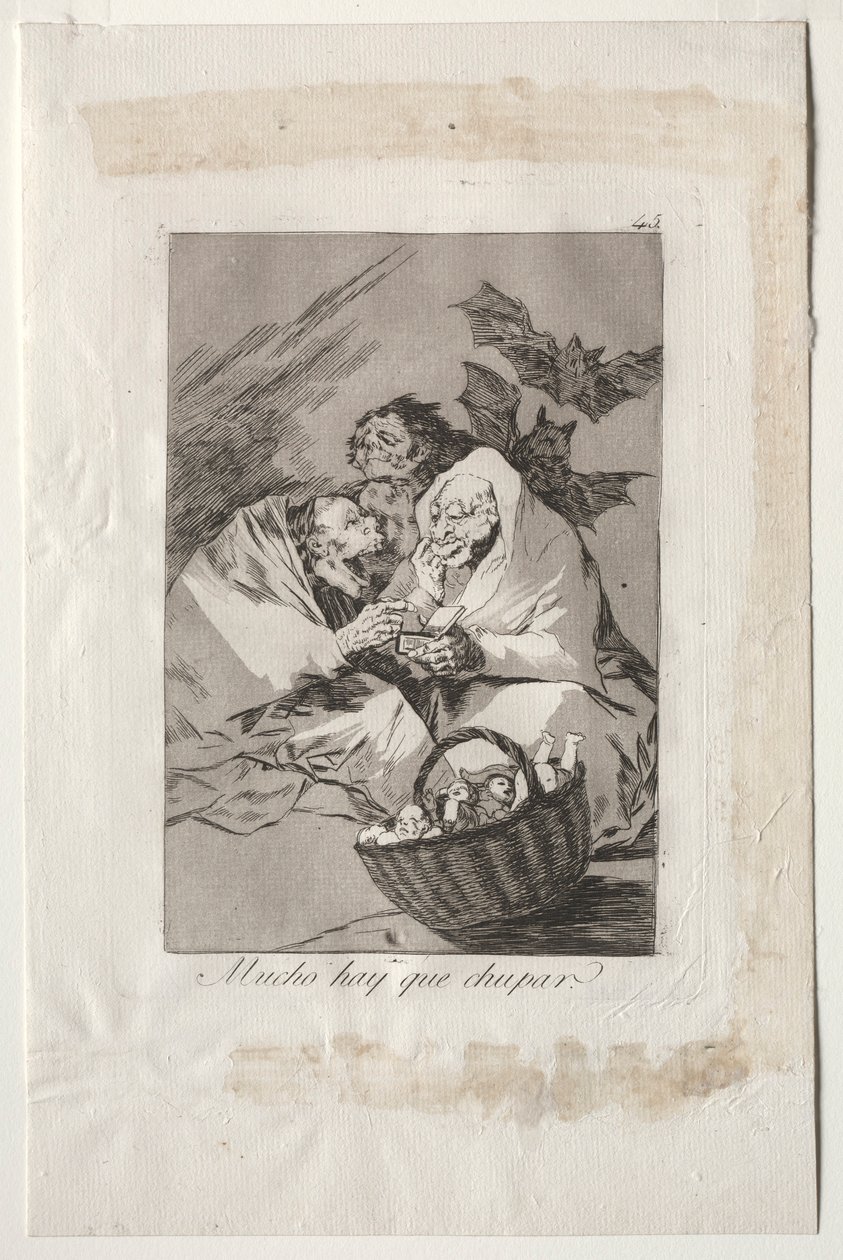 Caprichos: Jest mnóstwo do ssania, 1799. autorstwa Francisco de Goya